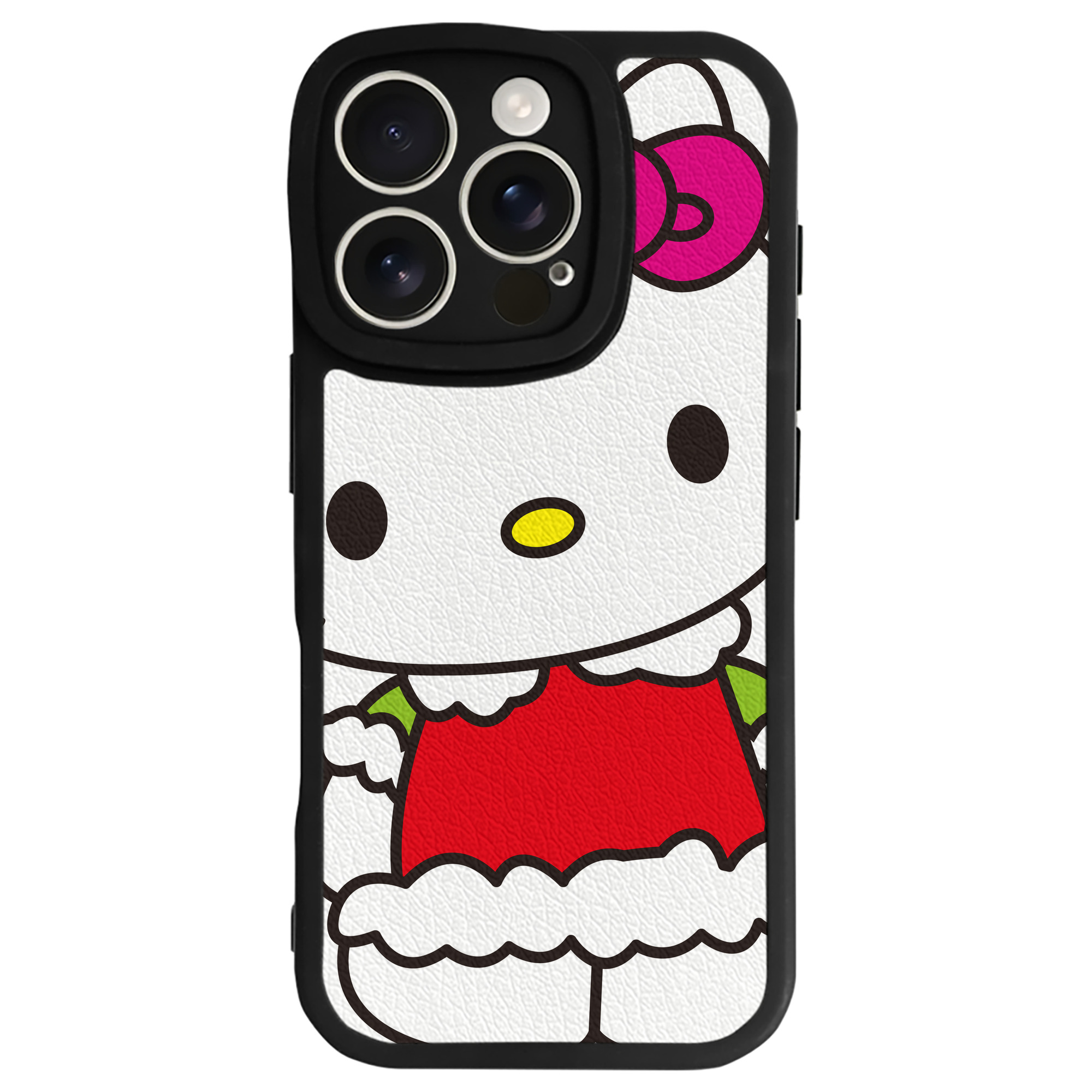 （画像用） Hello Kitty ハローキティ 【iPhone 16シリーズ対応】シリコンスマホケース（レザー調） 材質：シリコン